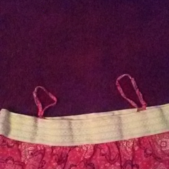 Red print off the shoulder jumper. - Picture 3 of 7